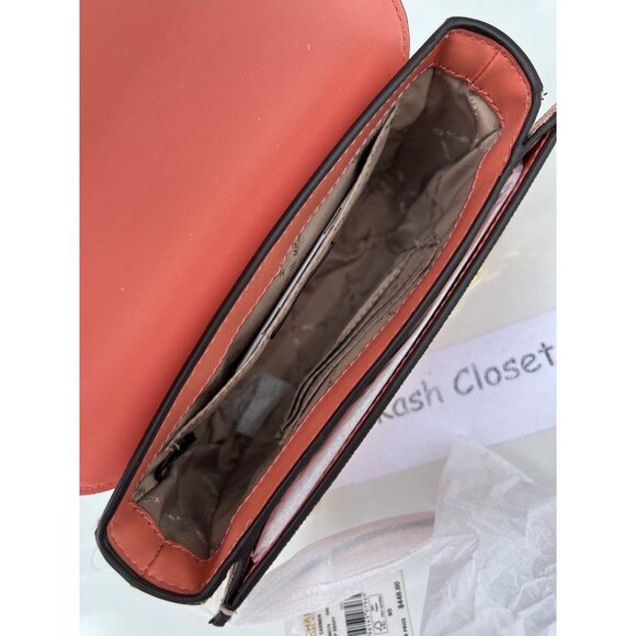 Michael Kors crossbody shoulder bag carmen small monogram flap purse Sherbert - Picture 7 of 9